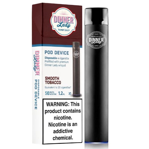 Dinner Lady Disposable E-Cigs smooth tobacco with packaging