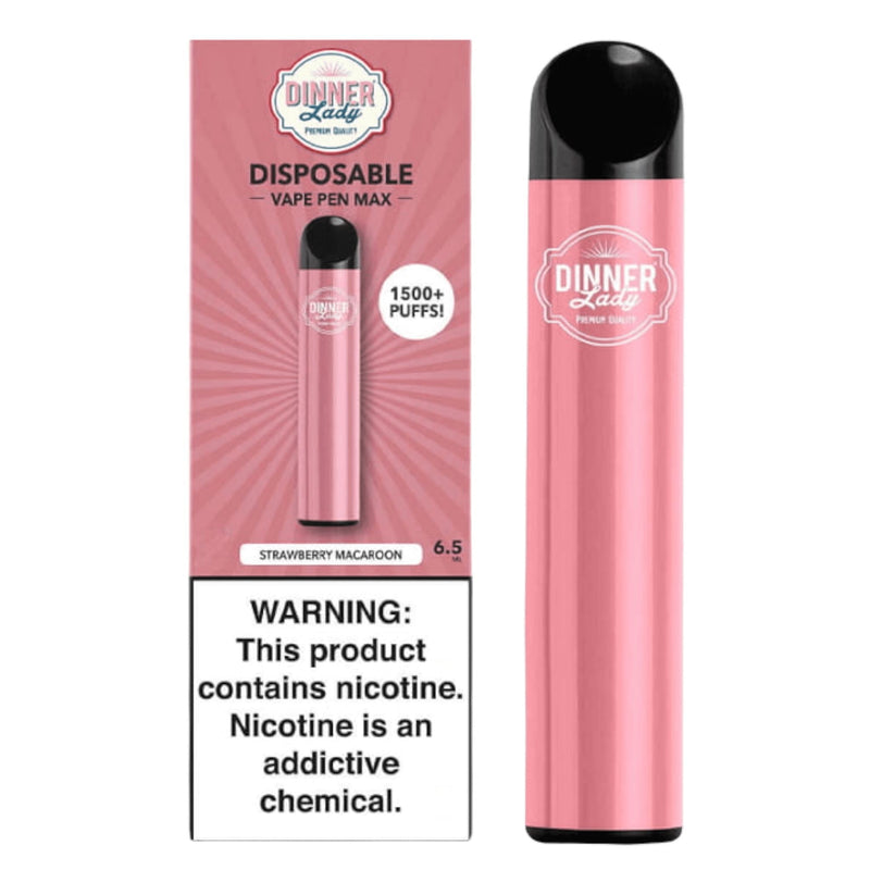 Dinner Lady MAX Disposable Vape Pen strawberry macaroon with packaging