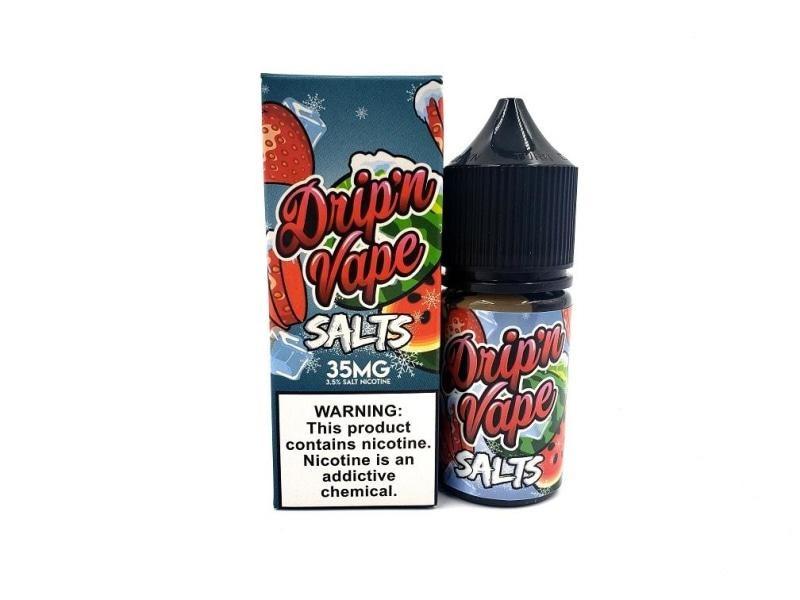 DRIP N VAPE SALTS | Strawberry Melon on Ice 30ML eLiquid with packaging