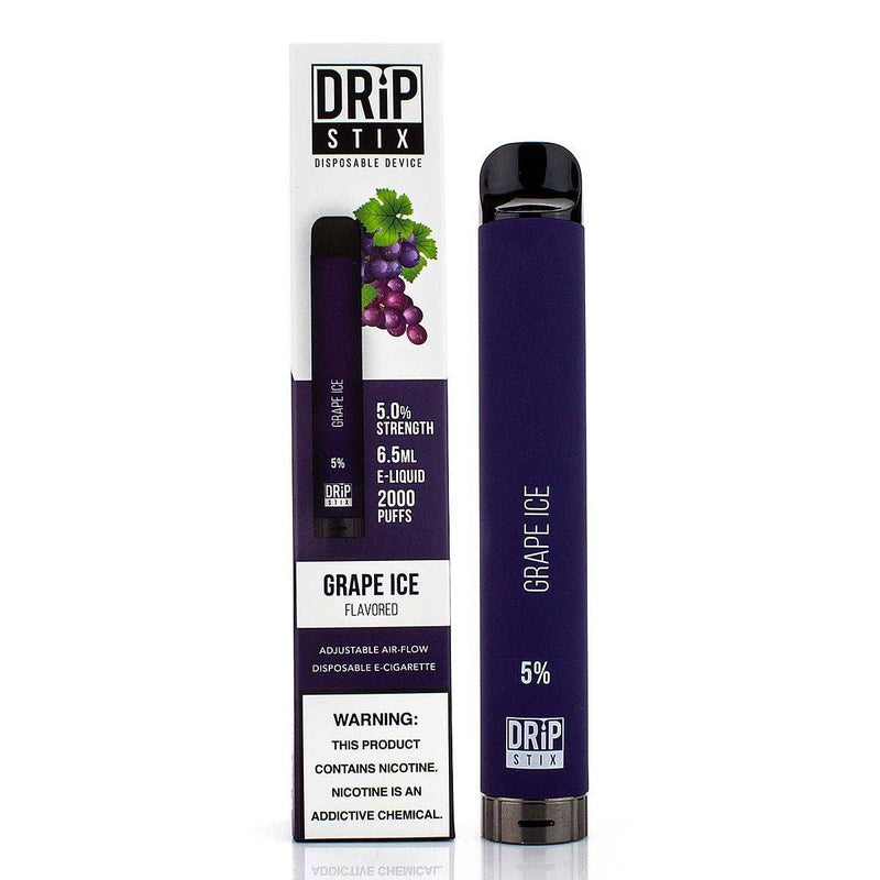 Drip Stix Disposable Device - 2000 Puffs grape ice with packaging