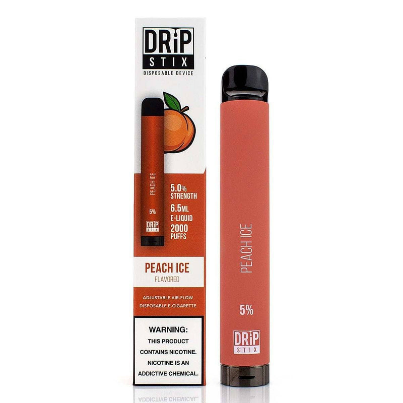Drip Stix Disposable Device - 2000 Puffs peach ice with packaging