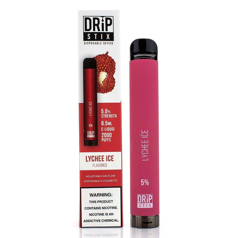 Drip Stix Disposable Device - 2000 Puffs lychee ice with packaging