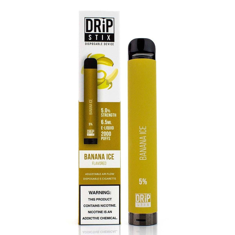 Drip Stix Disposable Device - 2000 Puffs banana ice with packaging