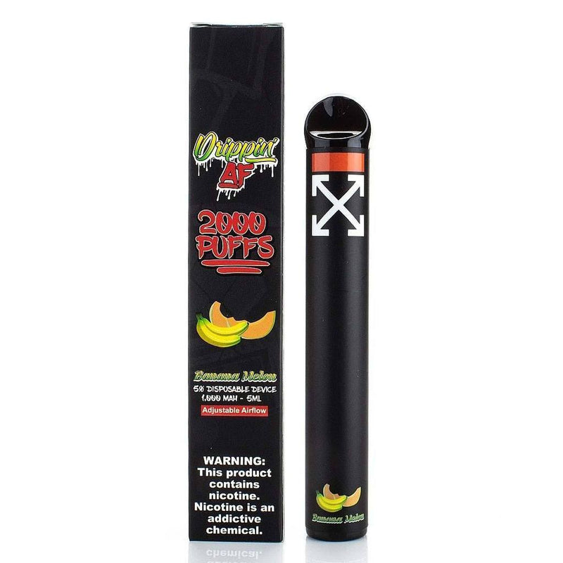 DRIPPIN AF Disposable E-Cigs 2000 Puff  (Individual) banana melon with packaging