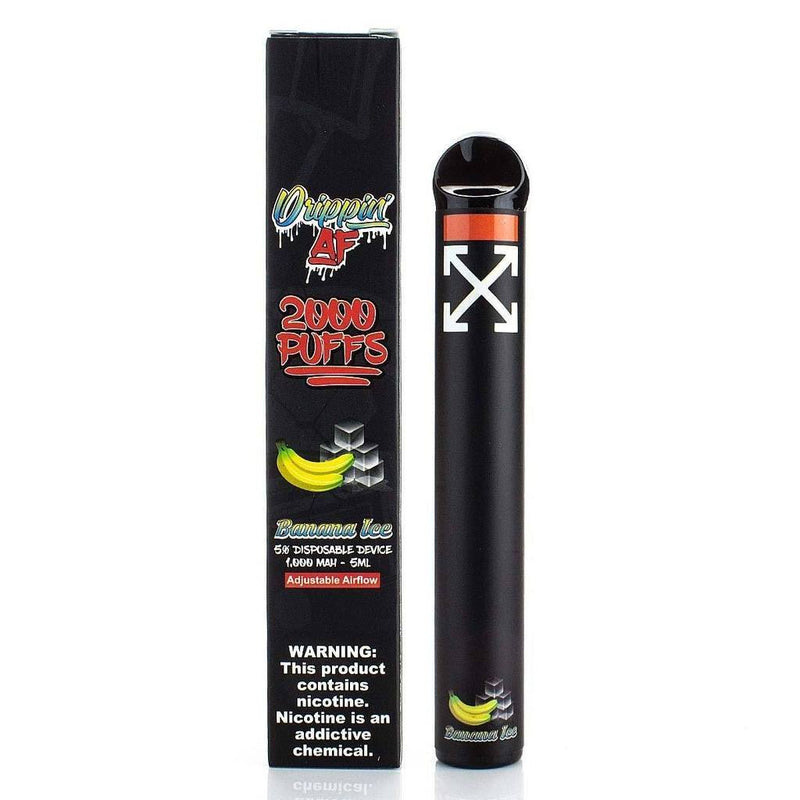 DRIPPIN AF Disposable E-Cigs 2000 Puff  (Individual) banana ice with packaging