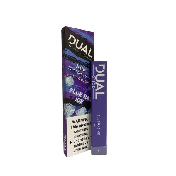 Dual Stick Disposable E-Cigs (Individual) blue raz ice with packaging