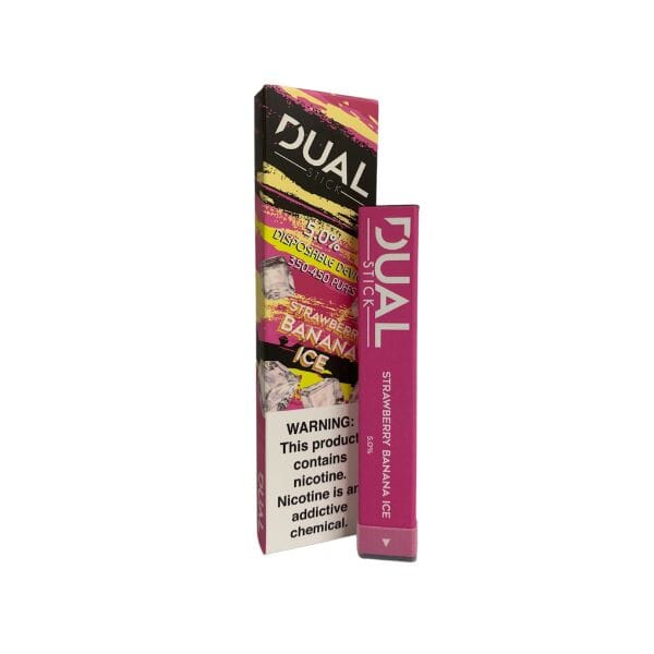 Dual Stick Disposable E-Cigs (Individual) strawberry banana ice with packaging