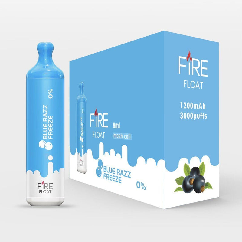 Fire Float Zero Nicotine Disposable | 3000 Puffs | 8mL - Blue Razz Freeze with packaging