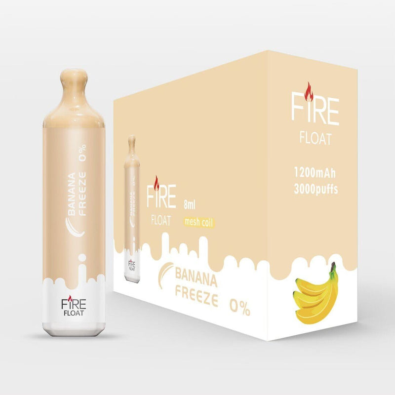 Fire Float Zero Nicotine Disposable | 3000 Puffs | 8mL - Banana Freeze with packaging