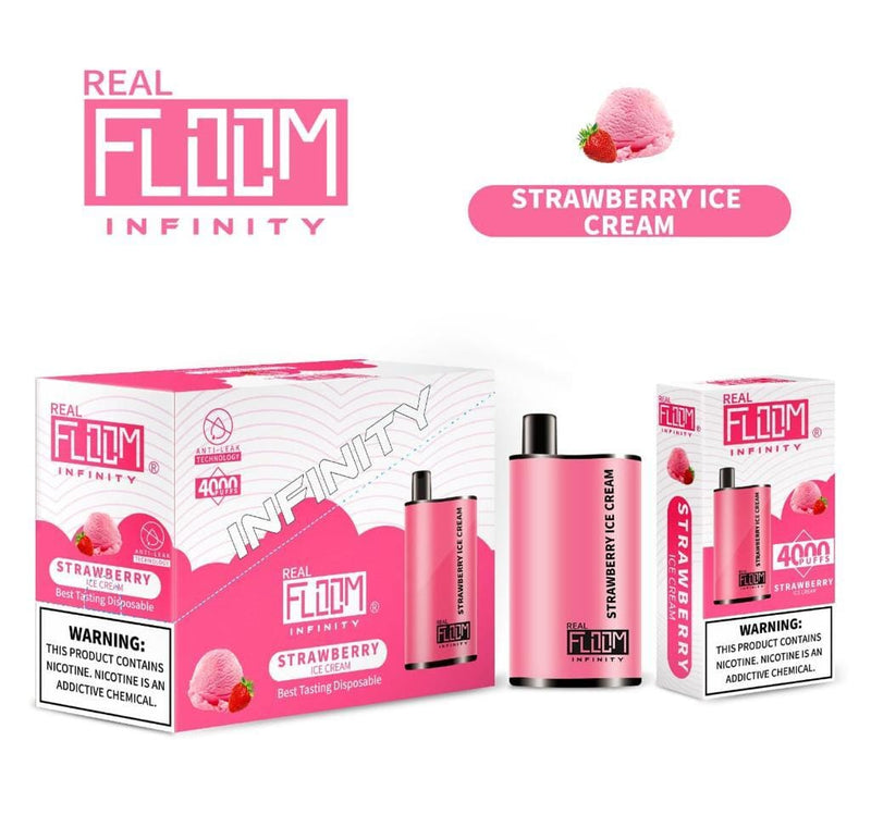 Floom Infinity Disposable | 4000 Puffs | 10mL - Strawberry Ice Cream with packaging