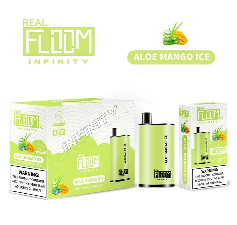 Floom Infinity Disposable | 4000 Puffs | 10mL - Aloe Mango Ice with packaging