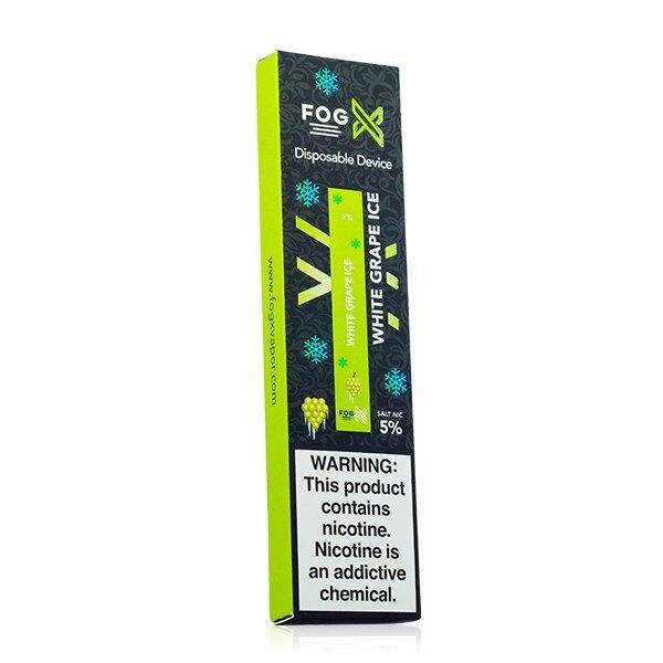 Fog X Disposable E-Cigs (Individual) white grape ice packaging