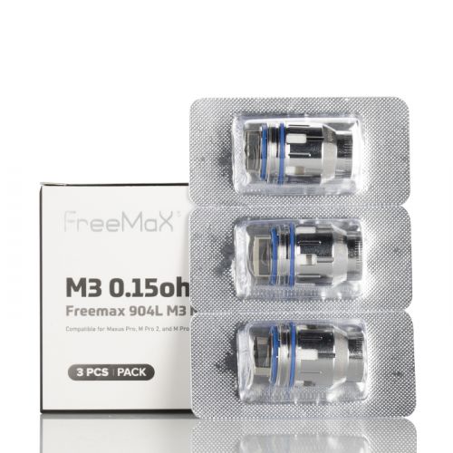 FreeMaX Maxus Pro 904L M Replacement Coils (3-Pack) - M3 0.15ohm with packaging