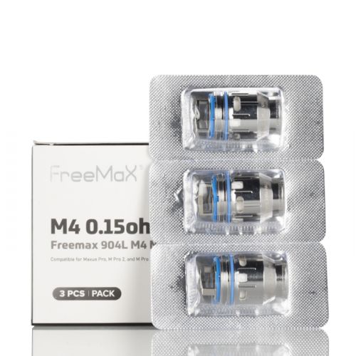 FreeMaX Maxus Pro 904L M Replacement Coils (3-Pack) - M4 0.15ohm with packaging