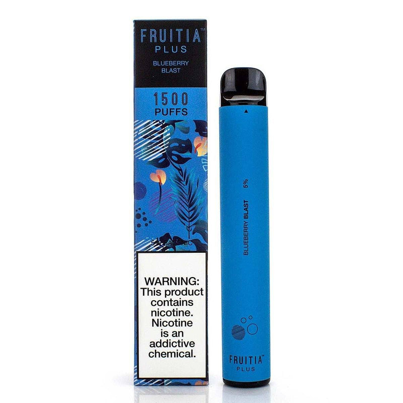 Fruitia Plus Disposable Device - 1500 Puffs blueberry blast with packaging