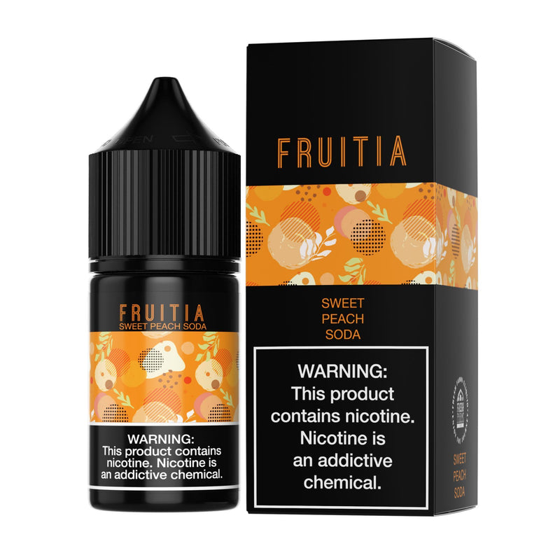 Sweet Peach Soda by Fruitia Salts 30ml with packaging