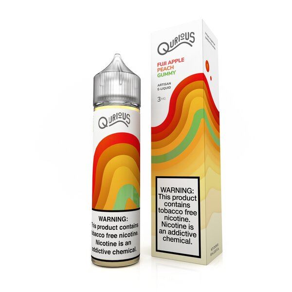 Fuji Apple Peach Gummy by Qurious Synthetic 60ml with packaging