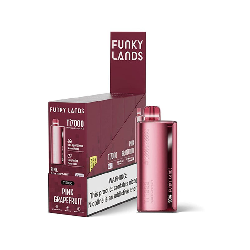 Funky Land Ti7000 Disposable 7000 Puff 12.8mL 40-50mg Pink Grapefruit with Packaging