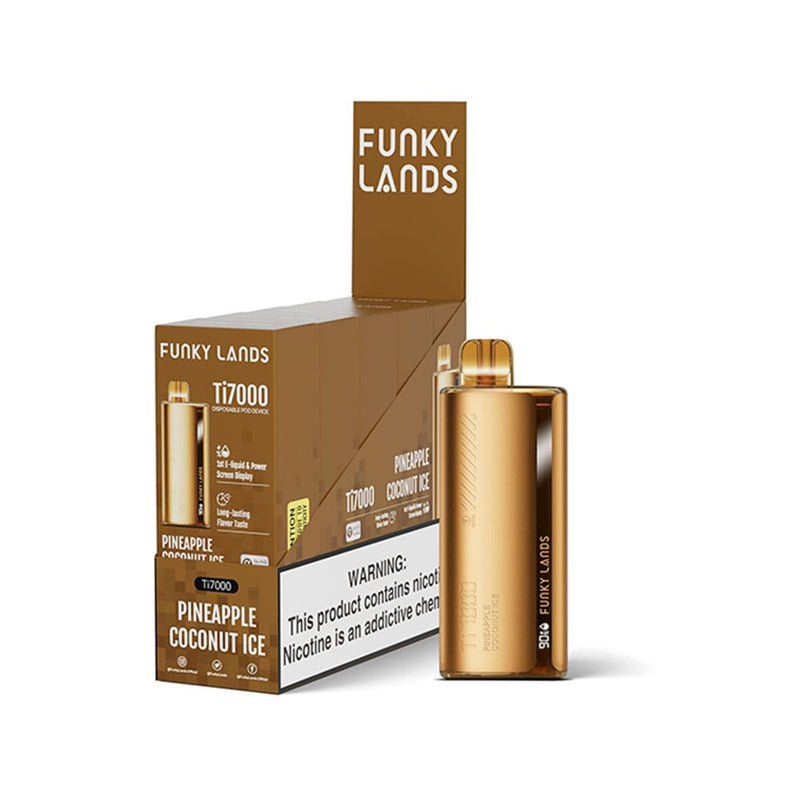 Funky Land Ti7000 Disposable 7000 Puff 12.8mL 40-50mg Pineapple Coconut Ice with packaging
