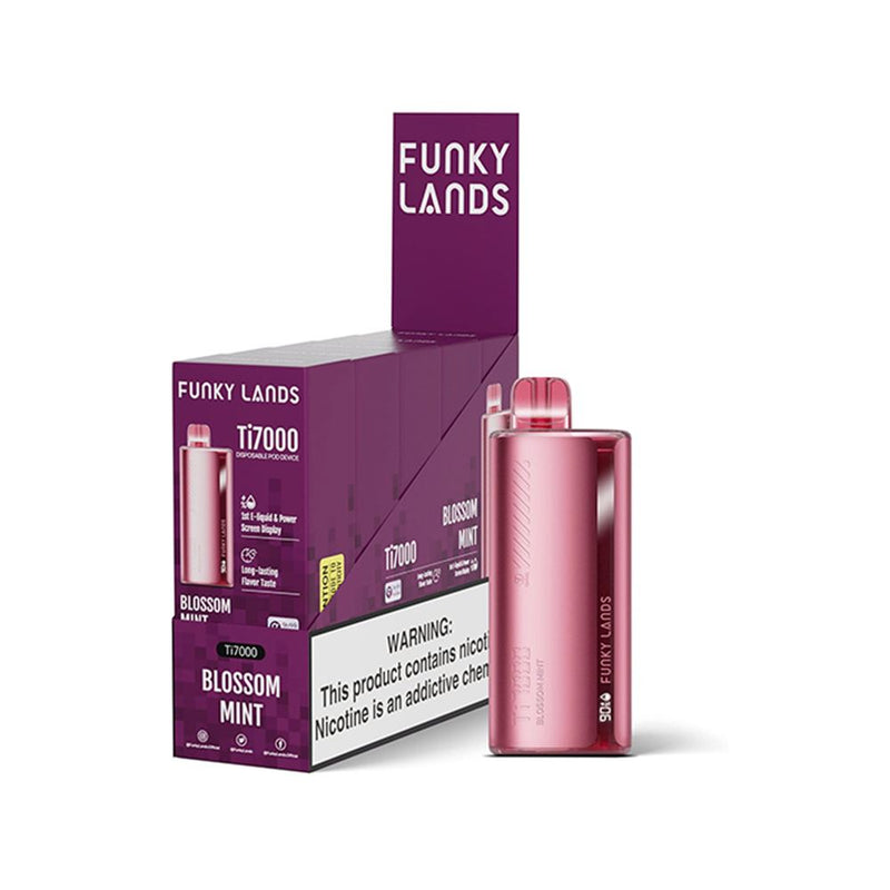 Funky Land Ti7000 Disposable 7000 Puff 12.8mL 40-50mg Blossom Mint with Packaging