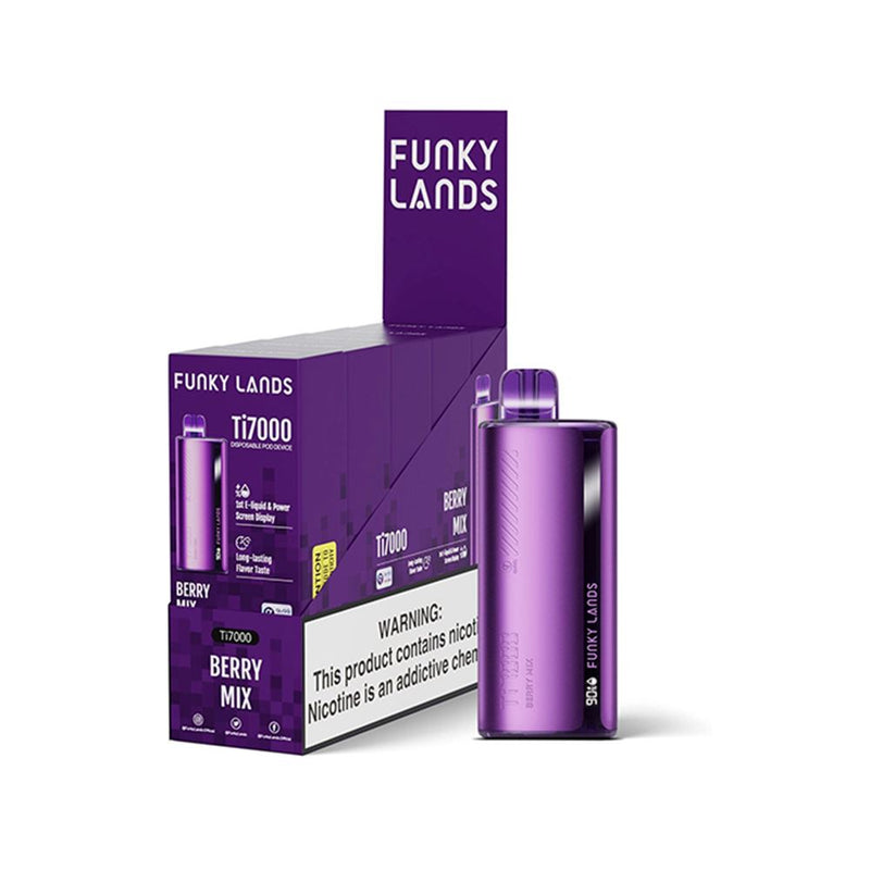Funky Land Ti7000 Disposable 7000 Puff 12.8mL 40-50mg Berry Mix with Packaging