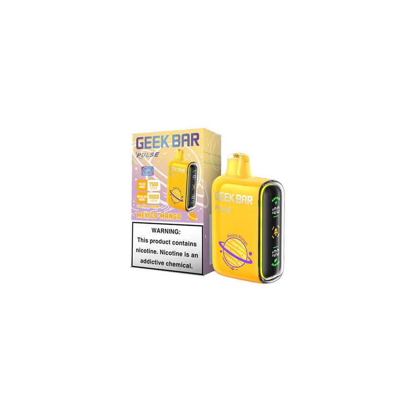 Geek Bar Pulse Disposable 15000 Puffs 16mL 50mg Mexico Mango with packaging