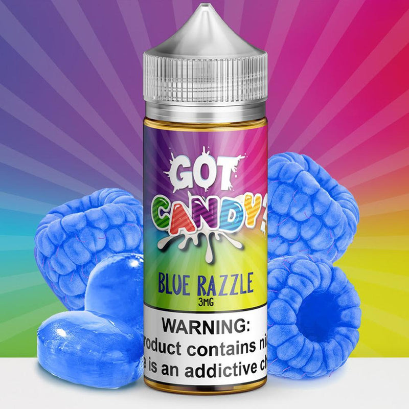 GOT CANDY | Blue Razzle 100ML eLiquid bottle with background