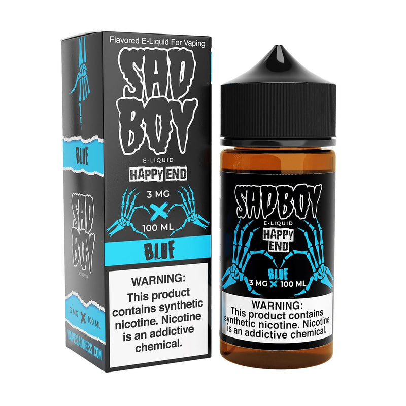 Happy End Blue Cotton Candy by Sadboy E-Liquid 100ml with packaging