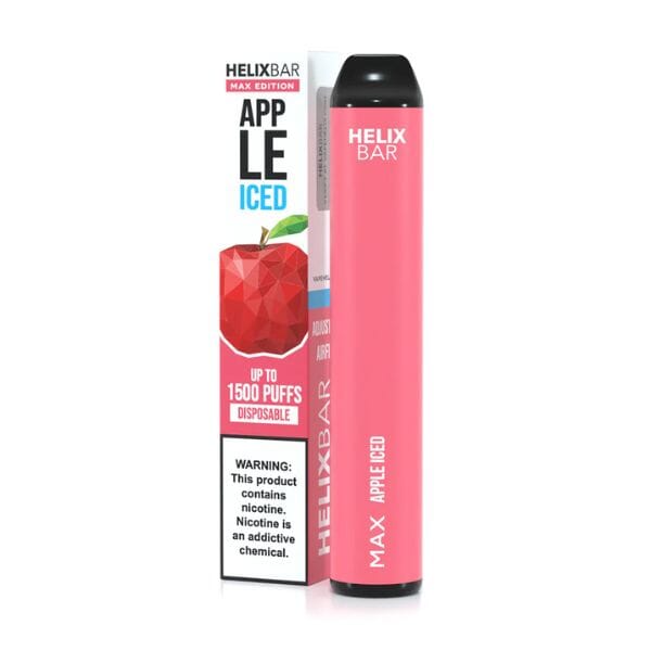 HelixBar Max Disposable E-Cigs | 1500 Puffs apple iced with packaging