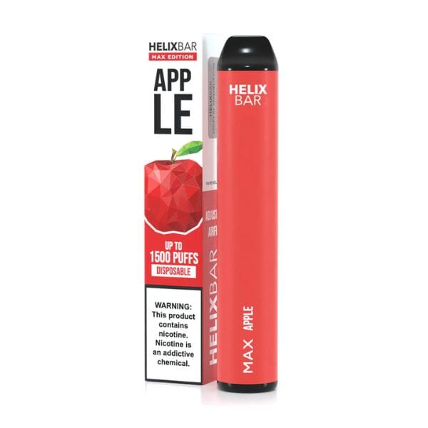 HelixBar Max Disposable E-Cigs | 1500 Puffs apple with packaging
