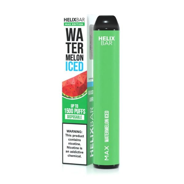 HelixBar Max Disposable E-Cigs | 1500 Puffs watermelon iced with packaging
