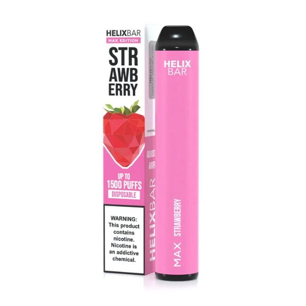 HelixBar Max Disposable E-Cigs | 1500 Puffs strawberry with packaging