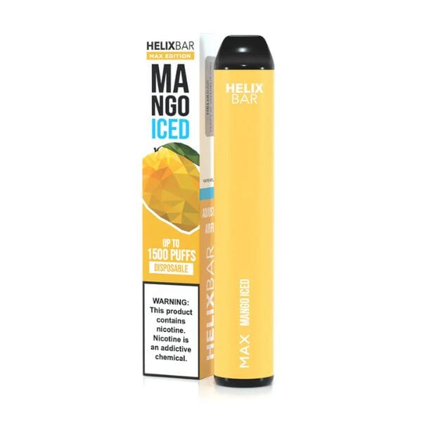 HelixBar Max Disposable E-Cigs | 1500 Puffs mango iced with packaging