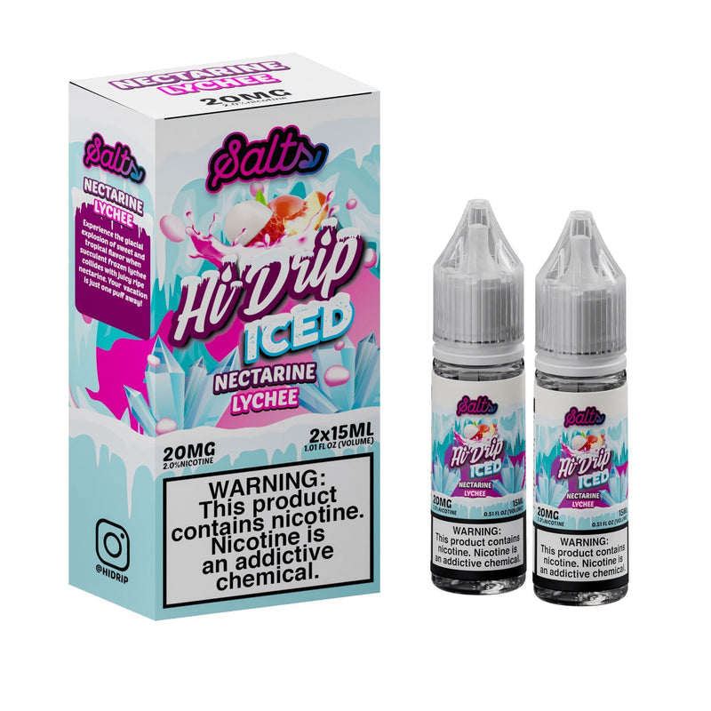  Iced Nectarine Lychee by Hi-Drip Salts 30ml with packaging