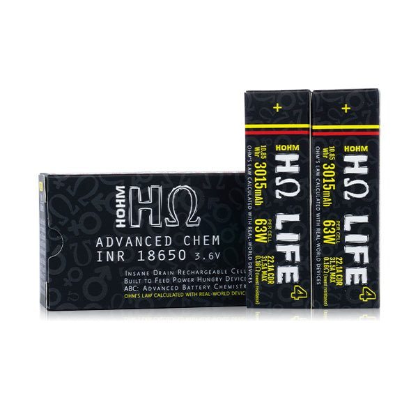 Hohm Tech Hohm Life 18650 Battery | 3015mAh | 22.1A | 2-Pack packaging