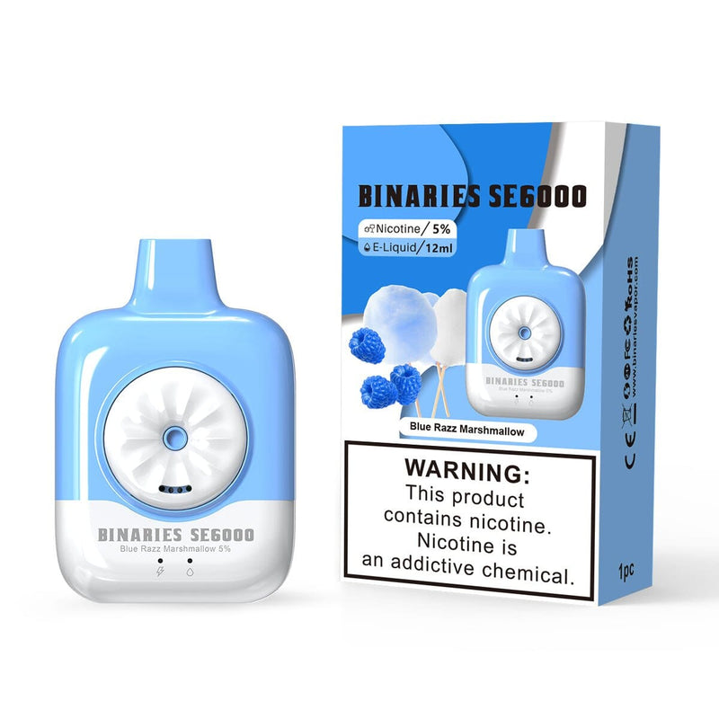 HorizonTech – Binaries Cabin Disposable SE | 6000 Puffs | 12mL | 50mg Blue Razz Marshmallow with Packaging