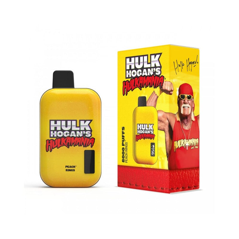Hulk Hogan Disposables 8000 Puffs (18mL) 50mg Peach Rings with packaging