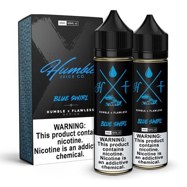HUMBLE X FLAWLESS | Blue Swirl 120ML eLiquid with packaging