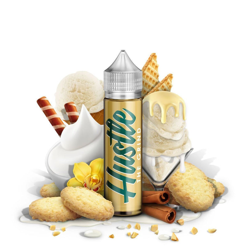 The Grind Hustle by Humble Juice Co. 60ml bottle with background