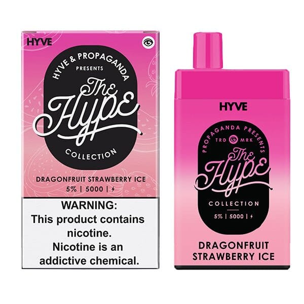 Hype Disposable 5000 Puffs 12mL 5% dragon fruit strawberry ice with packaging