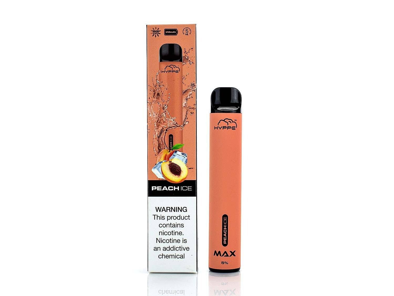 HYPPE MAX Disposable Device - 1500 Puffs peach ice with packaging