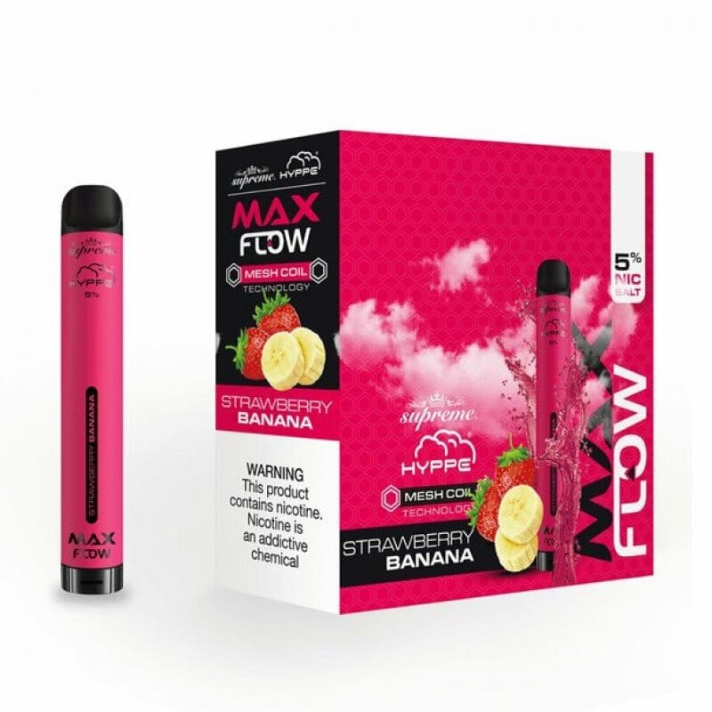 Hyppe Max Flow Mesh Disposable | 2000 Puffs | 6mL strawberry banana with packaging