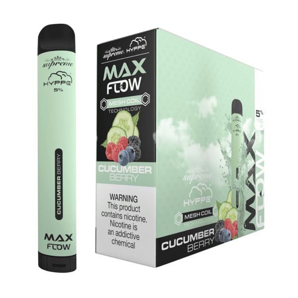 Hyppe Max Flow Mesh Disposable | 2000 Puffs | 6mL cucumber berry with packaging