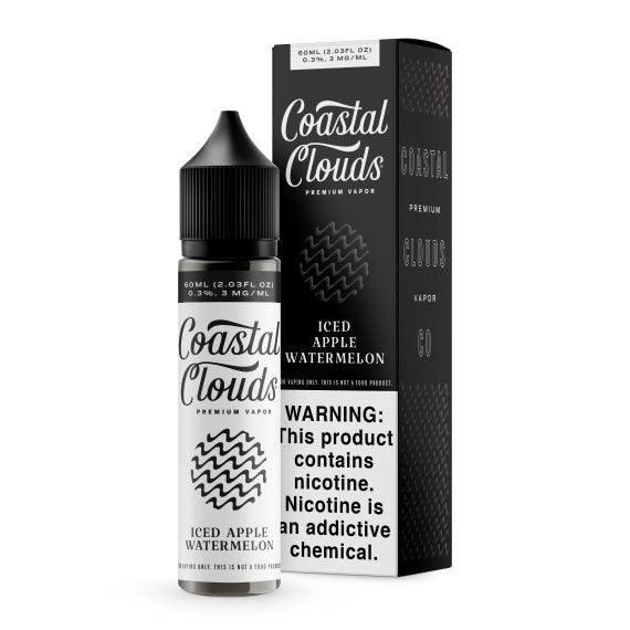 Iced Apple Watermelon by Coastal Clouds TFN E- Liquid with packaging