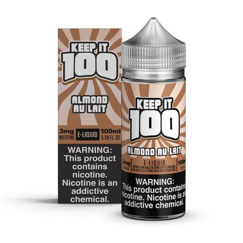 Almond Au Lait by Keep It 100 E-Juice 100ml with packaging