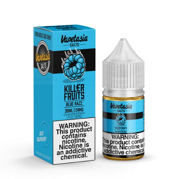 Killer Fruits Blue Razz by Vapetasia Synthetic Salts 30ml with packaging