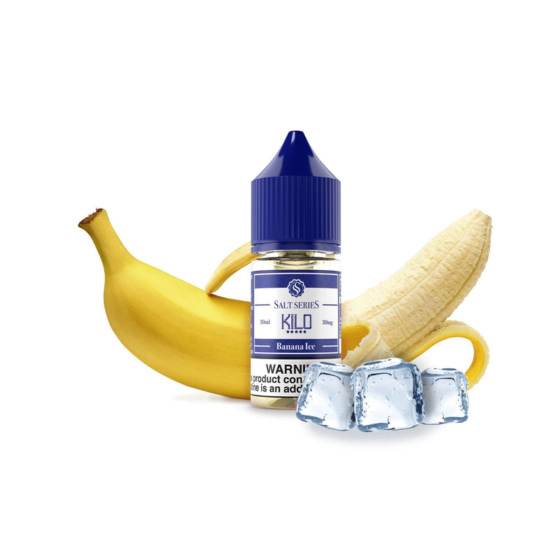 KILO SALT SERIES | Banana Ice 30ML eLiquid bottle with background