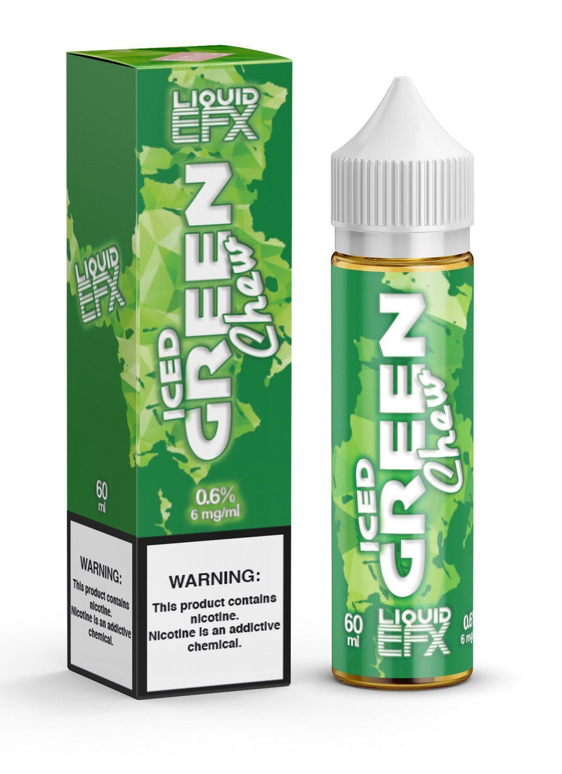 Iced Green Chew by Liquid Efx 60ml with packaging