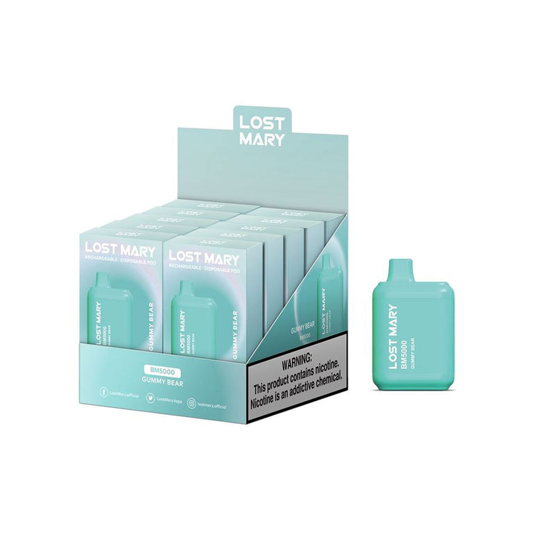 Lost Mary BM5000 5000 Puff 14mL 30mg Gummy Bears with packaging