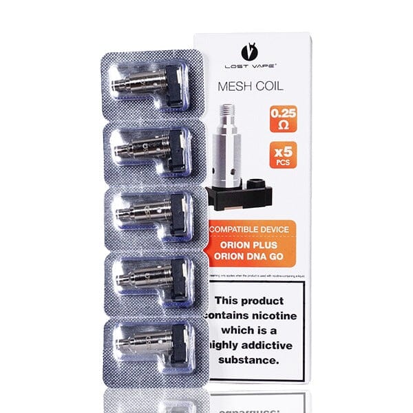 Lost Vape Orion Plus DNA Replacement Coils (Pack of 5) 0.25 ohm with packaging
